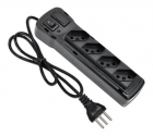 Filtro Linha Fiolux 4 Tomadas Bivolt Preto Blister