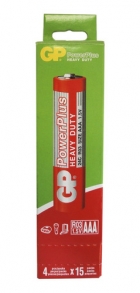 Pilha Gp Zinco Powerplus Aaa Tubo 15x4pcs R03
