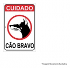 Placa Sinal.pvc 20x30cm Cuidado Cao Bravo
