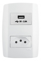 Tomada Ilumi Slim Usb+ Tom 10a 250v 801500b