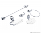 Kit Banheiro Abs Bonno 05Pcs Crom Cristal