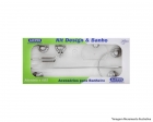 Kit Banheiro Abs/Aluminio Design & Banho Cromado 5Pcs