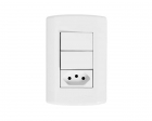 Interruptor Pluzi Modular 2 Teclas Simp+Tom 2P+T10A C/Placa