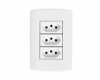 Tomada Pluzi Modular 3 Tom 2P+T 20A 250V C/Placa