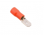 Terminal Recep Macho Vermelho 6,35Mm 10A 20Pcs Blister