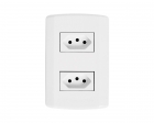 Tomada Pluzi Modular 2 Tom 2P+T 10A 250V C/Placa